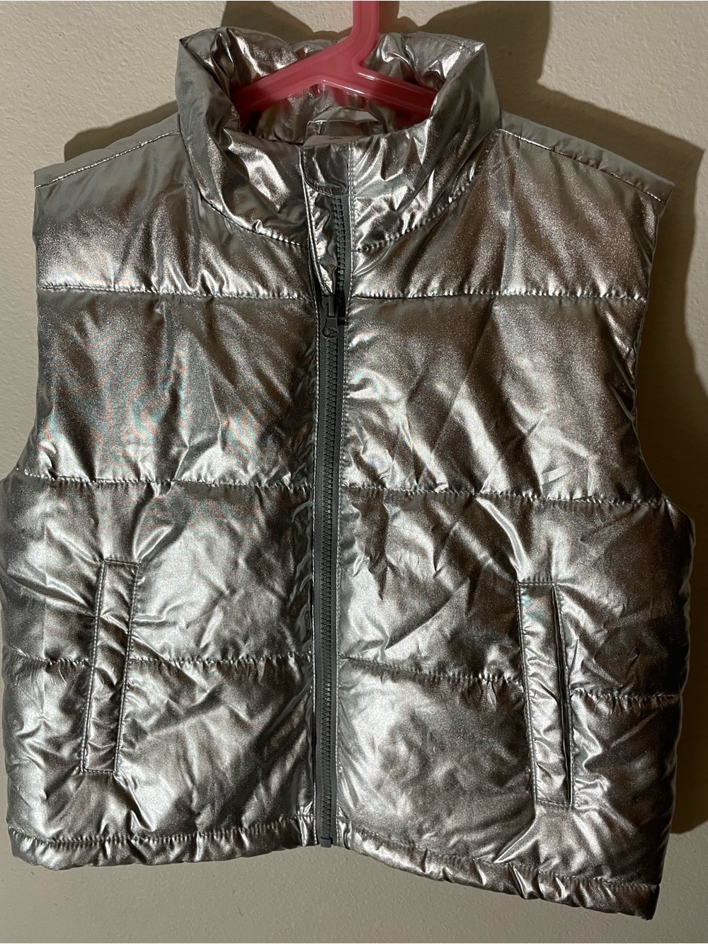 Xersion Silver Metallic Puffer Vest for Kids